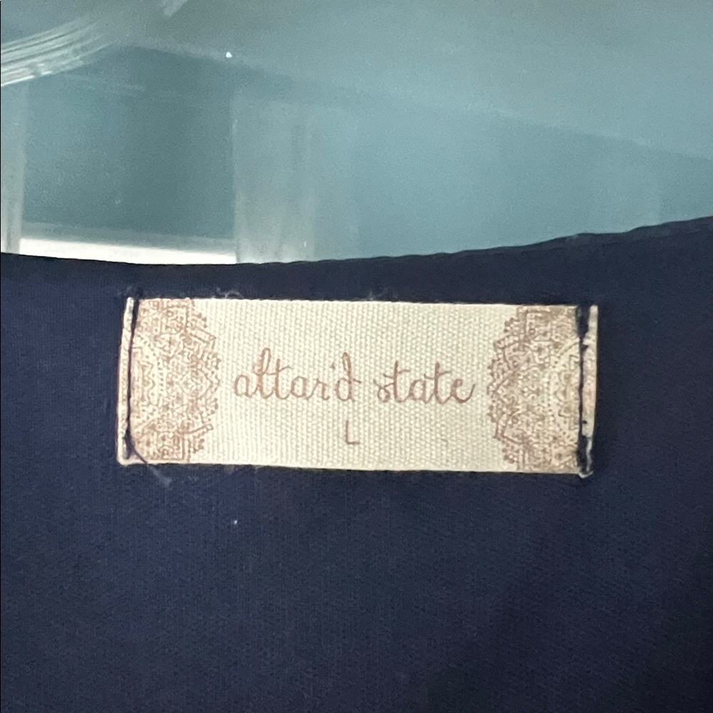 Long dark blue altar’d state dress with floral print size large - Picture 3 of 5